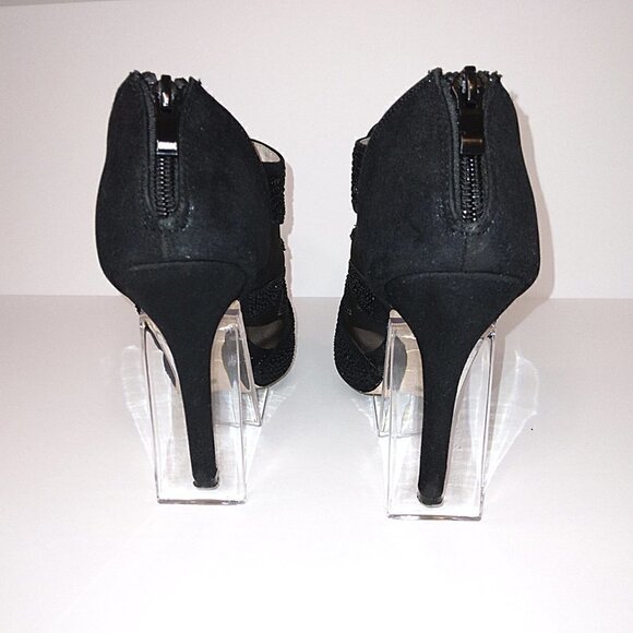 DE BLOSSOM COLLECTION BLACK MESH BEADED HEELED BOOT | STYLE YAEL-54 | SIZE 8.5 - Picture 7 of 9